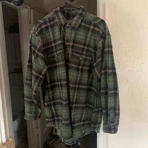 Green field and stream flannel shirt